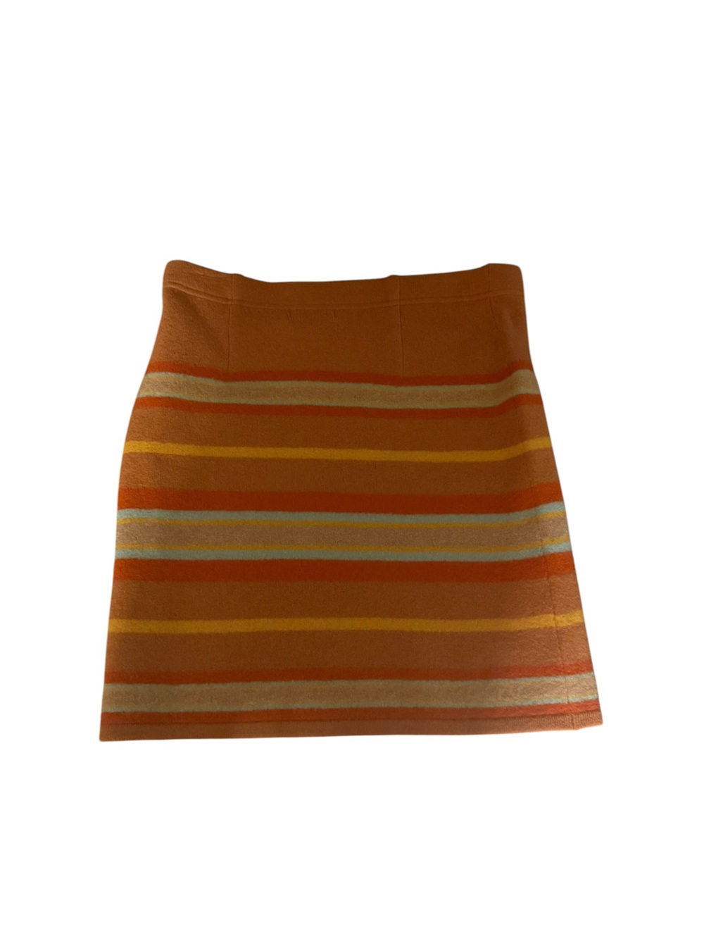 Toad&Co Striped Knit Mini Skirt in Orange and Mustard Yellow Size Small  NWT - Picture 2 of 5